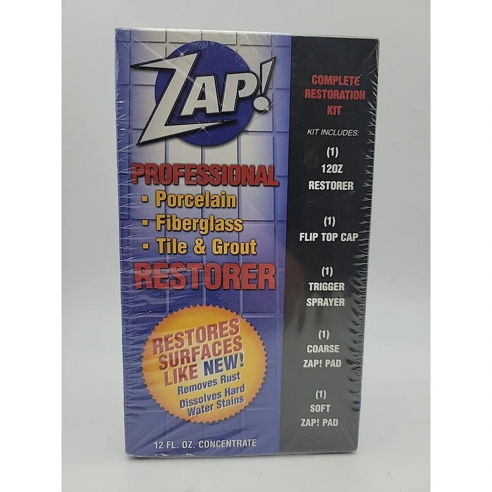 ZAP! Professional Cleaner Porcelain Fiberglass Tile Restorer 12oz Concentrate